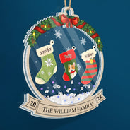 Family Christmas Stockings - Christmas Gift - Personalized 3-Layered Acrylic Shaker Ornament