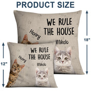 Custom Photo Pet We Rule The House - Gift For Pet Lovers - Personalized Pillow