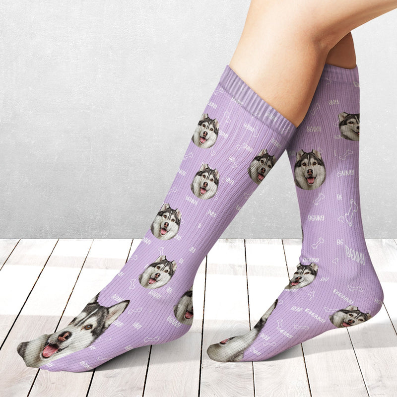 Custom Photo Pet Name - Gift For Pet Lovers - Personalized Socks
