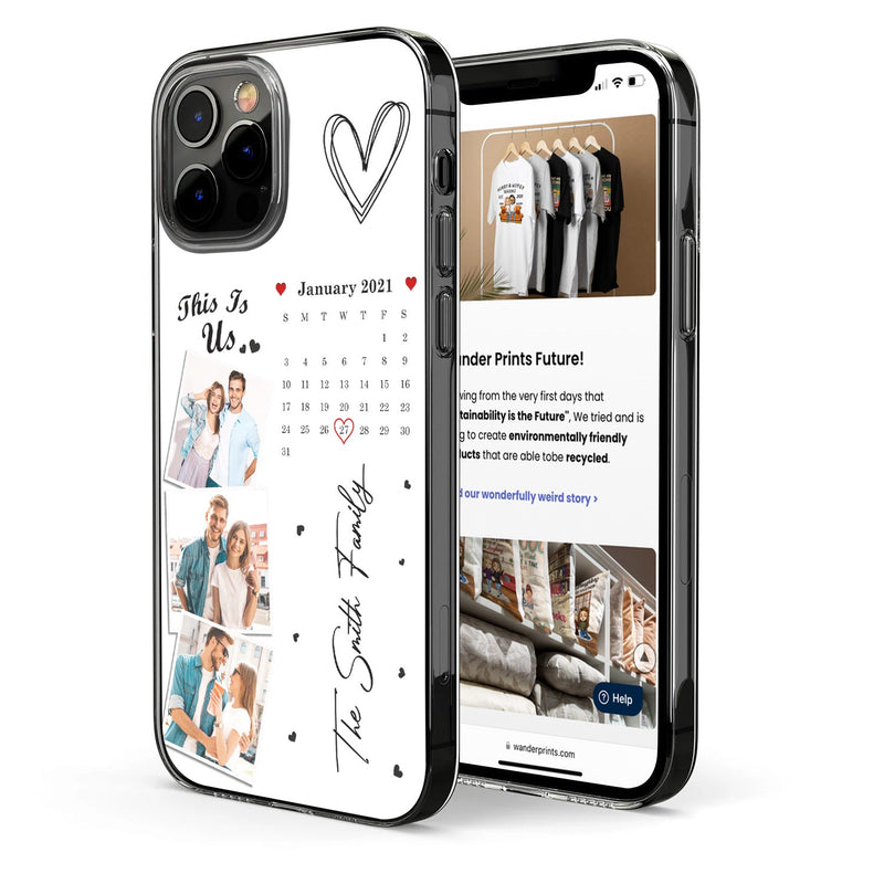 Custom Photo Calendar Family Name The Day Our Journey Began - Gift For Family - Personalized Clear Phone Case