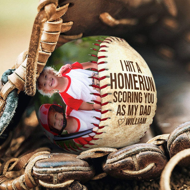 Custom Photo I Hit A Homerun - Gift For Baseball Dad - Personalized Baseball, Softball