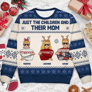 Christmas Just A Mom And Her Boy - Personalized Unisex Ugly Sweater