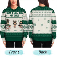 Christmas Just A Mom And Her Boy - Personalized Unisex Ugly Sweater