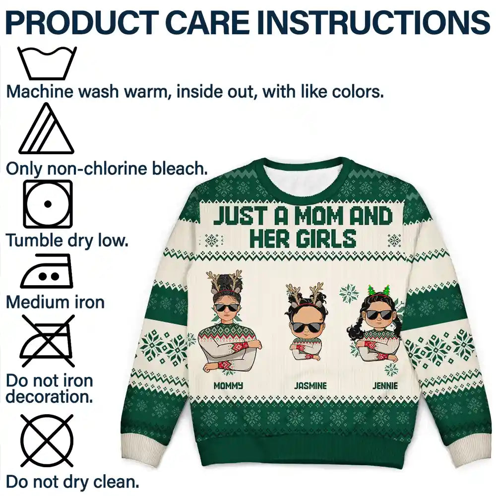 Christmas Just A Mom And Her Boy - Personalized Unisex Ugly Sweater