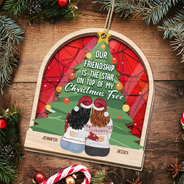 Our Friendship Is The Star - Personalized Suncatcher Ornament