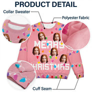 Christmas Custom Photo Family Christmas Tree - Personalized Unisex Ugly Sweater