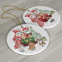 Cat Lovers, Gift For Couples - You, Me And The Cats - Personalized Circle Ceramic Ornament
