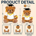 Memorial,Sad,Parents,Gift For Grandparents,Gift For Daughter,Gift For Son,Graduation - Custom Photo Graduation Walking Beside You Memorial - Personalized Teddy Bear