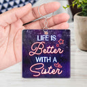 Sister Rain Or Shine I Will Always Be There Pinky Promise - Gift For Sisters - Personalized Custom Acrylic Keychain