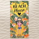 Drink In My Hand Toes In The Sand - Gift For Beach Lovers - Personalized Custom Beach Towel