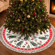 Art Design,Christmas,Custom Photo,Gift For Mother,Gifts For Her,Happy,Pet Lovers,Pet Mom,Photo - Christmas Accessories 3D Cartoon Pet - Christmas Decor Gift For Pet Lovers - Personalized Custom Photo Pet Name Festive Pattern Tree Skirt