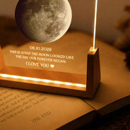 Anniversary,Christmas,Gift For Couples,Moon Phase,Old Couples,Romantic - Anniversary Gift For Couple - Personalized Moon Phase What The Moon Looked Like Night Light