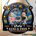Old Couples,Gift For Husband,Gift For Wife,Gift For Boyfriend,Gift For Girlfriend,Love - 3D Effect Couple Annoying Each Other - Personalized Window Hanging Suncatcher Ornament