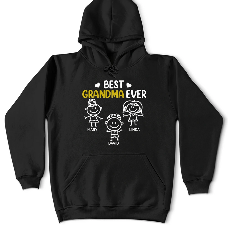 Gift For Grandpa,Gift For Grandparents,Gift For Father,Happy - Best Dad Grandpa Ever Kid Stick Figures - Personalized T Shirt