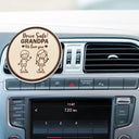 Gift For Grandpa,Gift For Grandma,Gift For Grandparents,Gift For Mother,Gift For Father,Happy,Stick Figure - Drive Safe Grandpa Daddy Kid Stick Figures - Personalized Acrylic Car Vent Clip