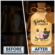Gift For Bestie,Gift For Sisters,Gift For Brothers,Happy - Our Memories Are Countless Our Friendship Is Endless - Personalized Short Bottle Light