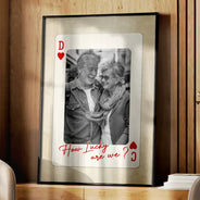Gift For Couples,Old Couples,Gift For Husband,Gift For Wife,Gift For Boyfriend,Gift For Girlfriend,Love,Custom Photo - Custom Photo How Lucky Are We Playing Card - Personalized Poster