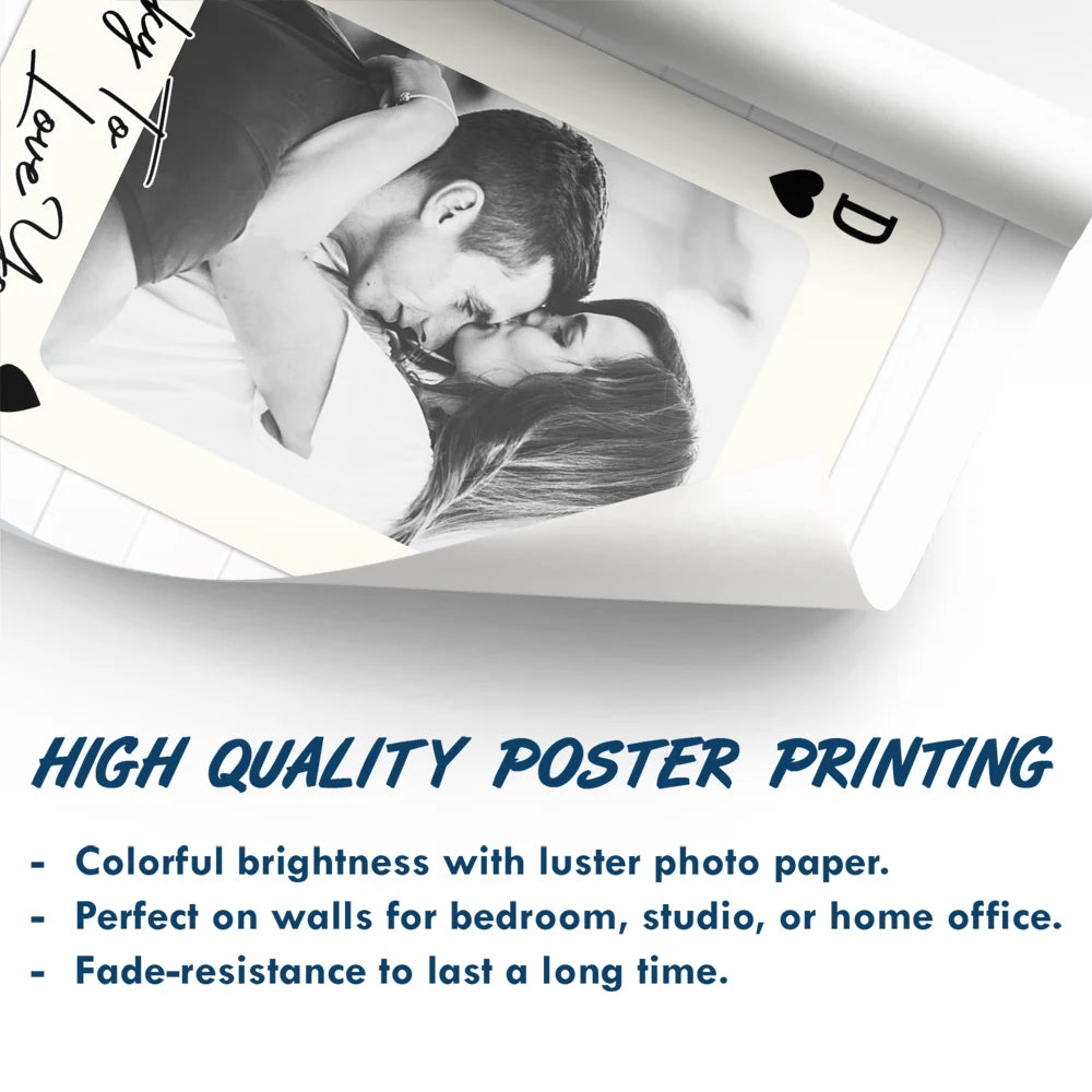 Gift For Couples,Old Couples,Gift For Husband,Gift For Wife,Gift For Boyfriend,Gift For Girlfriend,Love,Custom Photo - Custom Photo How Lucky Are We Playing Card - Personalized Poster