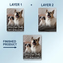 Pet Lovers,Pet Mom,Pet Dad,Dog Lovers,Dog Mom,Dog Dad,Cat Lovers,Cat Mom,Cat Dad,Happy,Custom Photo - Custom Photo Drive Safe Daddy We're Waiting At Door - Personalized Custom Shaped Acrylic Car Visor Clip