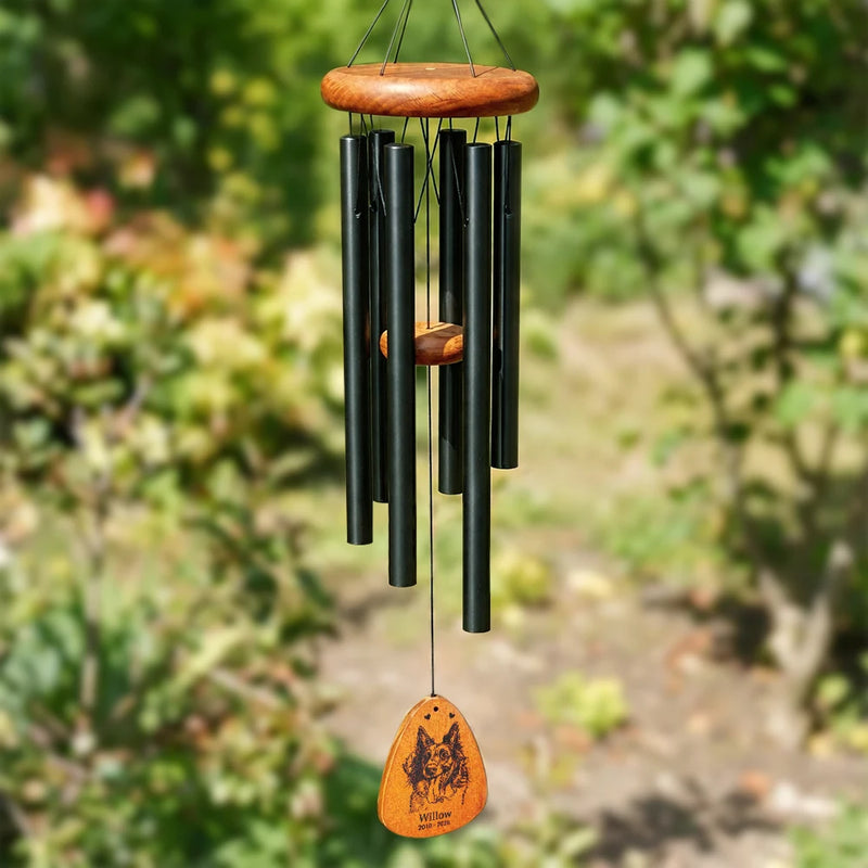 Pet Lovers,Pet Mom,Dog Lovers,Dog Mom,Dog Dad,Pet Dad,Cat Lovers,Cat Mom,Cat Dad,Memorial,Sad - Custom Photo Pencil Sketch I Love You Forever Until We Meet Again - Personalized Wind Chime