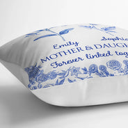 Gift For Mother,Mom - Daughters (Adult),Mom - Daughters (Young),Mom - Sons,Mom - Children,Love,Icon - Mother & Daughters Forever Linked Together Toile Birth Flower - Personalized Pillow