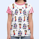 Custom Photo Stars & Stripes Best Dad Mom Grandpa Grandma Ever - Personalized Full Print T Shirt