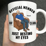 Gift For Father,Gift For Grandpa,Gift For Men,Non-Eng,Vector,Humorous - I'm Just Resting My Eyes - Personalized Mug