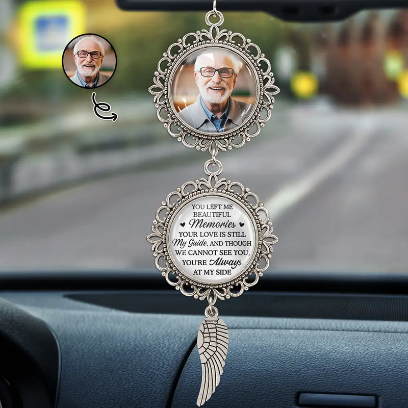 Sad,Memorial,Family,Parents,Gift For Grandparents - Custom Photo You Left Me Beautiful Memories Memorial - Personalized Photo Pendant Charm