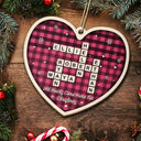 Family,Christmas,Love - Crossword All Hearts Come Home For Christmas - Personalized Custom Shaped Wooden Ornament
