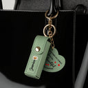 Gift For Wife,Gift For Girlfriend,Gift For Mother,Love - Sometime You Forget You're Beautiful - Personalized Leather Lipstick Case Keychain With Mirror