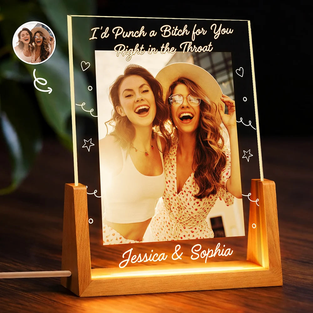 Custom Photo A True Friendship Is A Journey Without An End - Personalized Night Light