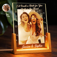 Old Best friends,Gift For Bestie - Custom Photo A True Friendship Is A Journey Without An End - Personalized Night Light