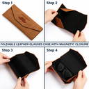 Happy,Gift For Men,Gift For Father,Gift For Grandpa,Gift For Couples,Gift For Husband,Gift For Boyfriend,Non-Eng,Icon,Confident - Custom Initial Name Eyeglasses Holder - Gifts For Him, Husband, Father, Grandpa - Personalized Leather Glasses Case