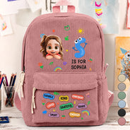 Back To School,Gift For Kids,Adorable,Monogram - Monogram Back To School Kids Kind Capable Affirmations - Personalized Corduroy Backpack