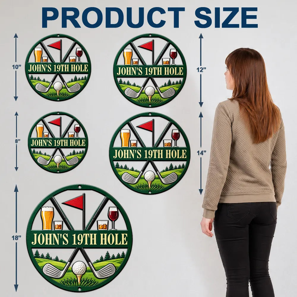 Gift For Men, Gift For Yourself, Gifts For Him, Golf, Humorous, Icon, Top Market - Decor Gift For Golfers - Personalized 19th Hole Metal Sign