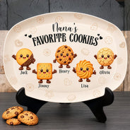 Baking, Gift For Grandma, Gifts For Her, Icon, Sentimental - Gift For Grandma - Personalized Grandkids Names Cookies Plate
