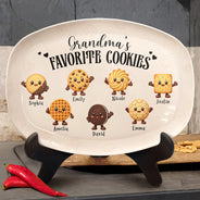 Baking, Gift For Grandma, Gifts For Her, Icon, Sentimental - Gift For Grandma - Personalized Grandkids Names Cookies Plate