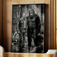 Art Design,Camping,Custom Photo,Gift For Men,Gift For Yourself,Gifts For Him,Humorous,Photo - Bigfoot Portrait - 19th Century Sasquatch - Personalized Custom Photo Bigfoot Portrait Poster