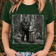 Art Design, Camping, Custom Photo, Gift For Men, Gift For Yourself, Gifts For Him, Humorous, Photo - Bigfoot Portrait - 19th Century Sasquatch - Personalized Custom Photo Bigfoot Portrait T Shirt