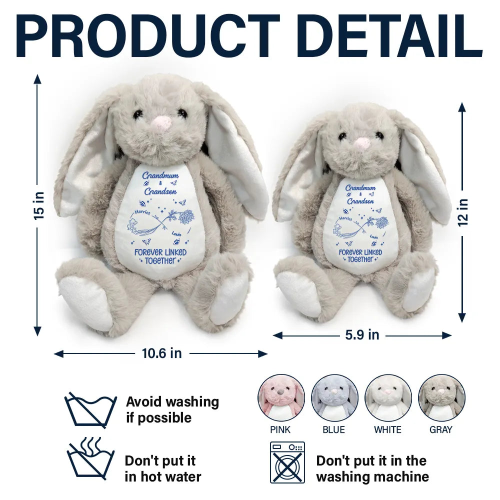 Grandma - Grandkids,Happy,Love,Christmas - The Love Between A Grandma And Granddaughter Is Forever - Personalized Soft Toy Bunny