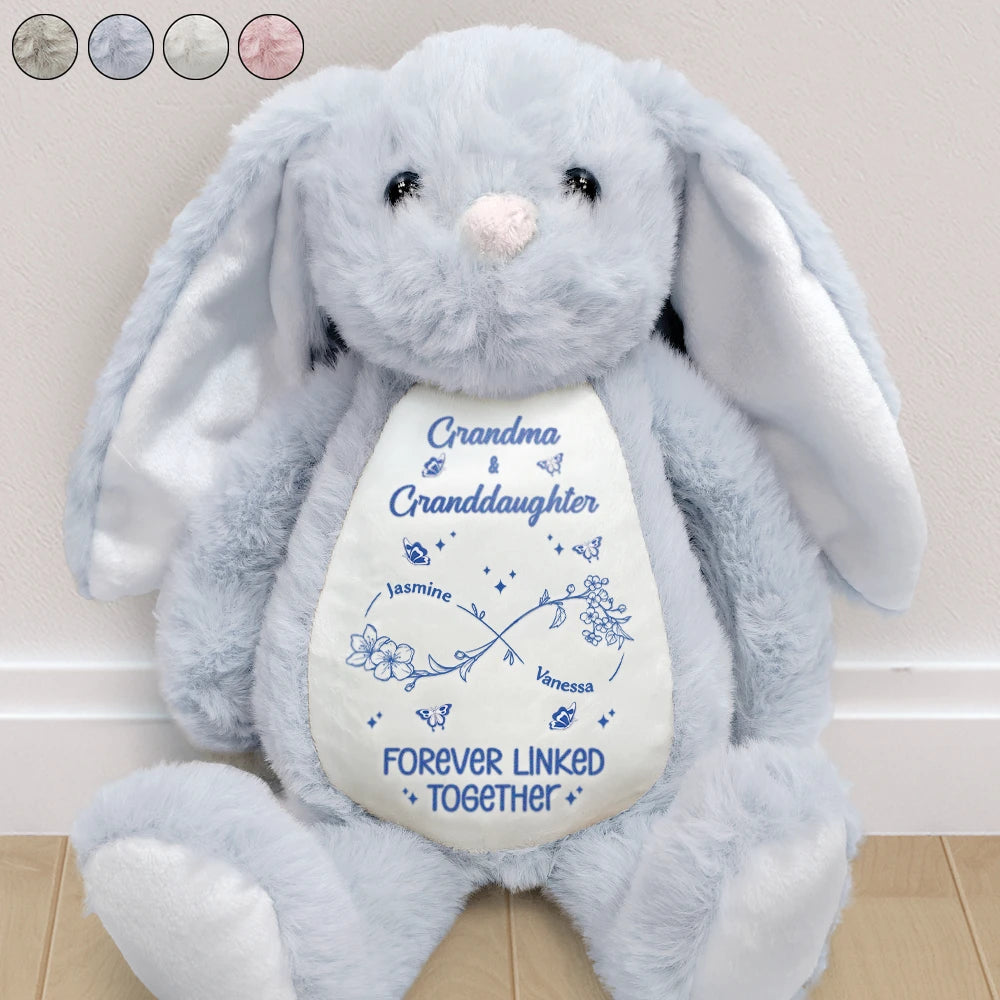 Grandma - Grandkids,Happy,Love,Christmas - The Love Between A Grandma And Granddaughter Is Forever - Personalized Soft Toy Bunny