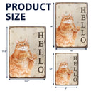 Art Design,Pet Lovers,Photo - Watercolor - Remove BG,Happy - Custom Photo Realistic Watercolor Art Hello Welcome Lovely Pet Portrait - Personalized Classic Metal Signs