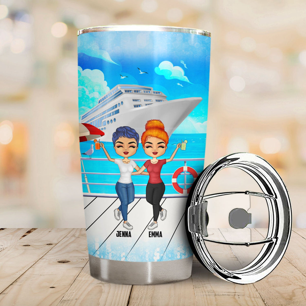 Bestie Cruising We're Drunks We're Go Cruising - Gift For Bestie - Personalized Tumbler