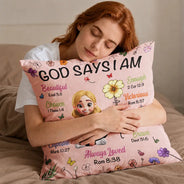 God Says I Am Birth Month Flower - Personalized Pillow