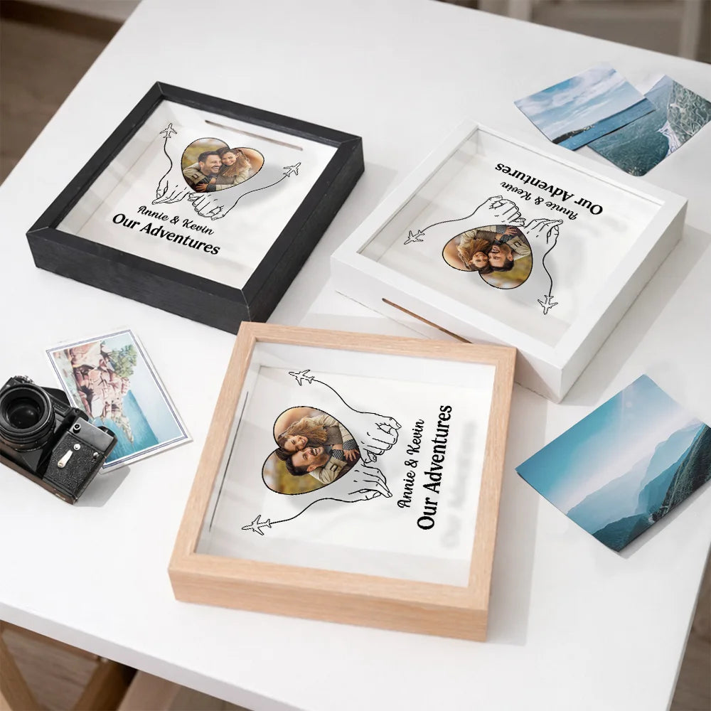 Old Couples,Gift For Husband,Gift For Wife,Gift For Boyfriend,Gift For Girlfriend,Travel - Custom Photo Couple Travel Lovers Best Memories With You - Personalized Ticket Memory Box