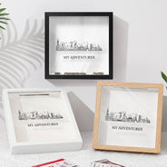 Travel,Gift For Yourself,Gift For Couples,Happy - Time To Travel Sketch Building Adventure - Personalized Ticket Memory Box