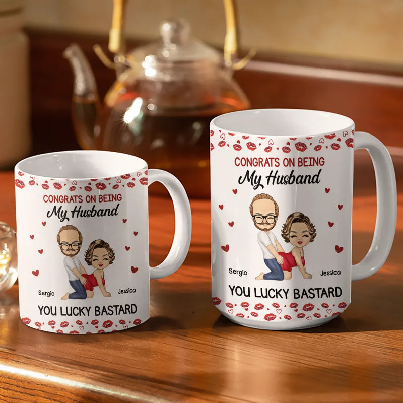 Gift For Couples,Gift For Husband,Gift For Boyfriend,Funny - I Licked It So It's Mine - Personalized White Edge-to-Edge Mug