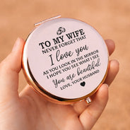 Gift For Couples,Gift For Wife,Gift For Girlfriend,Happy - To My Wife Hope You See What I See - Personalized Compact Mirror