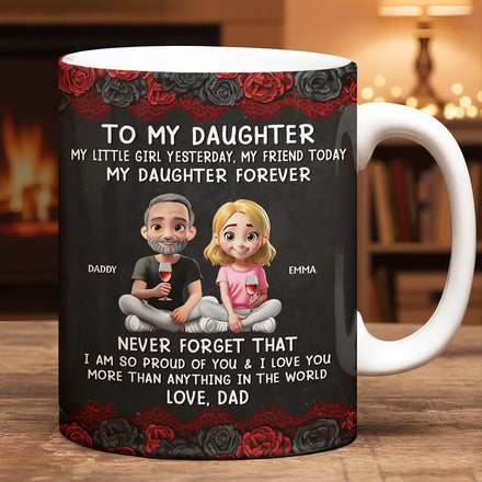 My Daughter Son Forever - Personalized White Edge-to-Edge Mug