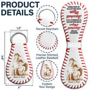 Baseball, Sport Mom, Gift For Mother, Happy - Custom Photo Pencil Sketch Behind Every Baseball Player - Personalized Leather Baseball Keychain